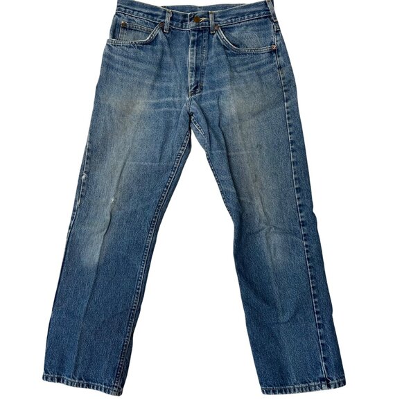 Vintage Lee Stonewashed Light Blue Jeans 34x30 Mens Union Label 100% Cotton USA - Picture 1 of 12